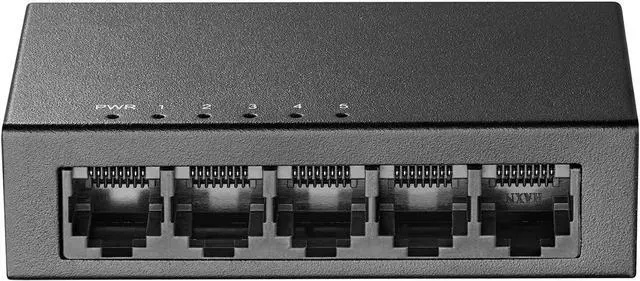 Alt view image 4 of 7 - MokerLink 5 Port Gigabit Unmanaged Ethernet Switch, 4 x 100/1000Mbps Ports and 1 Gigabit Uplink, Home Office Network Hub Splitter, Metal Desktop & Wall Mount Network Switch