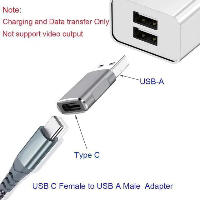 Alt view image 3 of 7 - 10Gbps USB C Female to USB Male Adapter 2 Pack USB 3.1 Gen2 to USB C Adapter Double-Sided Data Transfer and 60W Fast Charging Connector Compatible with iPhone 15/iPad/Air Pods Quest Link