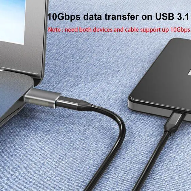 Alt view image 4 of 7 - 10Gbps USB C Female to USB Male Adapter 2 Pack USB 3.1 Gen2 to USB C Adapter Double-Sided Data Transfer and 60W Fast Charging Connector Compatible with iPhone 15/iPad/Air Pods Quest Link