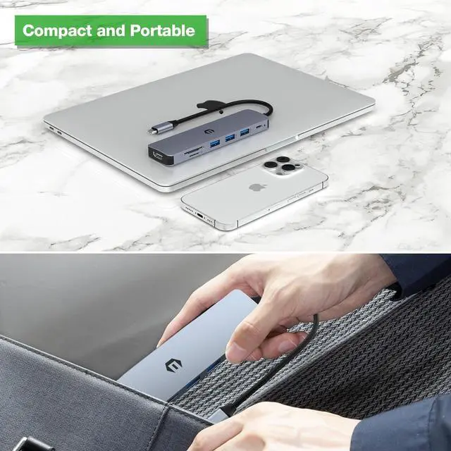 Alt view image 5 of 7 - 7 in 1 USB C Hub, USB C Adapter MacBook Pro/Air Ipad Pro Adapter, Support 4K-HDMI Output, 100W PD, 3 * USB 3.0, TF Card Reader, Compatible for Laptop, Surface Pro 8 and Other Type C Devices