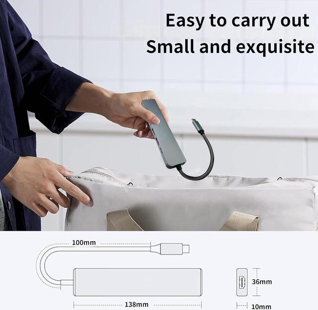 Alt view image 4 of 7 - USB C Hub,7 in 1 Adapter,Multiport Adapter with 4K HDMI, 1USB C & 2USB A, PD 100W, SD/TF, USB C Docking Station for MacBook Air/Pro, iPad, Windows, Steam Deck, Switch