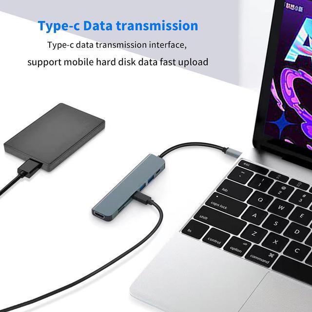 Alt view image 5 of 7 - USB C Hub,7 in 1 Adapter,Multiport Adapter with 4K HDMI, 1USB C & 2USB A, PD 100W, SD/TF, USB C Docking Station for MacBook Air/Pro, iPad, Windows, Steam Deck, Switch