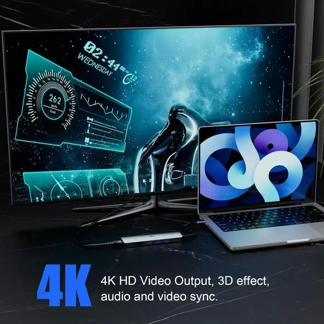 Alt view image 5 of 6 - SUTOUG Computer Dock, Docking Station, 6-in-1 USB C Hub with 4K HDMI Output, SDTF Card Reader, USB 3.0 Up to 5Gpbs, Compatible for Laptop and Other Type C Devices