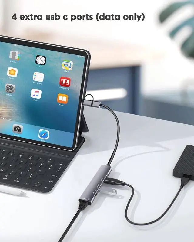 Alt view image 4 of 7 - USB C to USB C Hub,4-Port USB C Hub/USB to USB C Adapter,Data Transfer Only