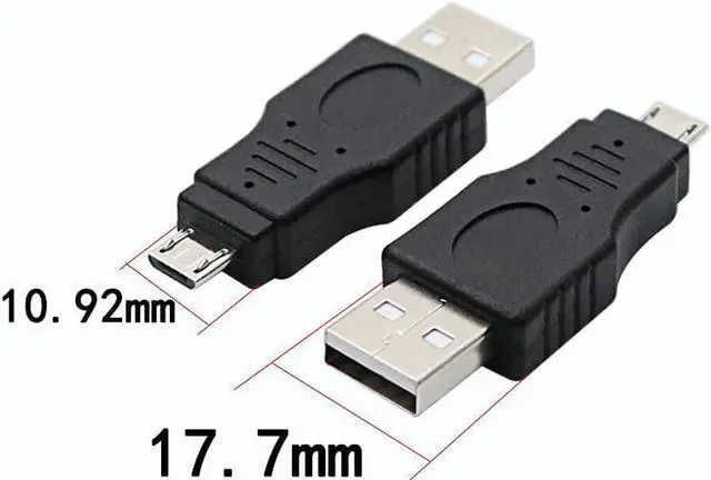 Alt view image 4 of 5 - USB 2.0 Adapter A Male to Micro Male Black (3 Pack) USB a Male to Micro Male Adaptor