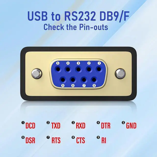 Alt view image 6 of 7 - USB to RS232 Adapter with FTDI Chip USB to DB9 Serial Female Converter Compatible with Windows 10 8.1 8 7 Vista XP Linux and Mac OS X 10.6 and Above Black