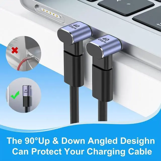 Alt view image 6 of 7 - USB C Angle Adapter 40Gbps [2 Pack] 90 Degree USB C Type C Angled USB-C Male to Female Adapter 8k at 60hz USB 3.1 Right Angle Extension for Laptop Tablet VR Camera Smartphone (Up/Down) Compact