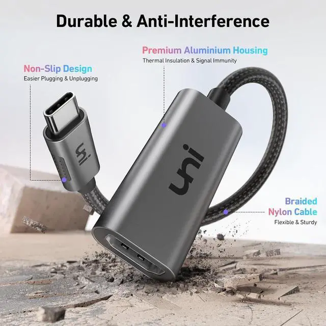 Alt view image 6 of 7 - USB-C to HDMI Adapter 4K@60Hz Thunderbolt 3/4 to HDMI Adapter Type C HDMI Converter Compatible with MacBook Pro/Air 2022 iPad Pro/Air Surface Laptop  XPS Chromebook Galaxy & More