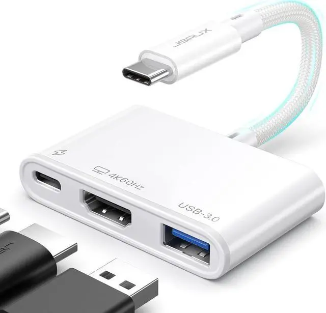 Main image of USB-C to HDMI Adapter Digital AV Multiport 4K@60Hz 3-in-1 100W Charging 5Gbps USB-A 3.0 Type-C Compatible for iPhone 16 Pro/16 Pro Max/16/iPhone 15 Pro Max  S24/23 iPad MacBook