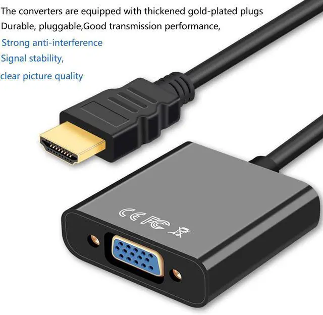 Alt view image 3 of 7 - HDMI to VGA Adapter HDMIVGA Male to Female Converter with for Laptop Desktop PC PS3 PS4 Xbox 360 Wii U HDTV Monitor Projector Support 4K 1080P