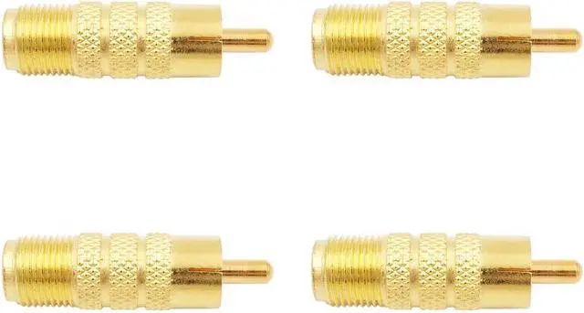 Alt view image 2 of 5 - F Female to RCA Male 4-Pack RCA Male to F Type Female Aux Audio Adapter Gold Plated Plug Jack Coax Coaxial Cable Connector Adapter for Audio Video Systems