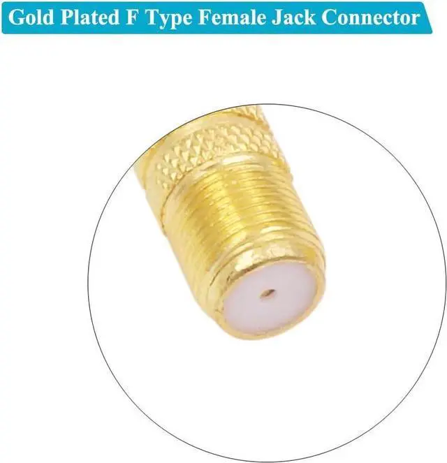 Alt view image 4 of 5 - F Female to RCA Male 4-Pack RCA Male to F Type Female Aux Audio Adapter Gold Plated Plug Jack Coax Coaxial Cable Connector Adapter for Audio Video Systems