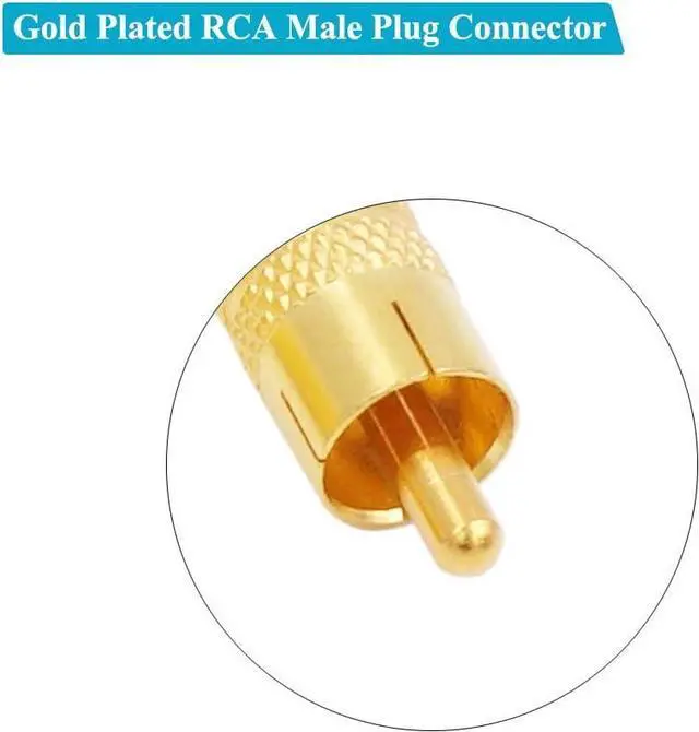 Alt view image 3 of 5 - F Female to RCA Male 4-Pack RCA Male to F Type Female Aux Audio Adapter Gold Plated Plug Jack Coax Coaxial Cable Connector Adapter for Audio Video Systems