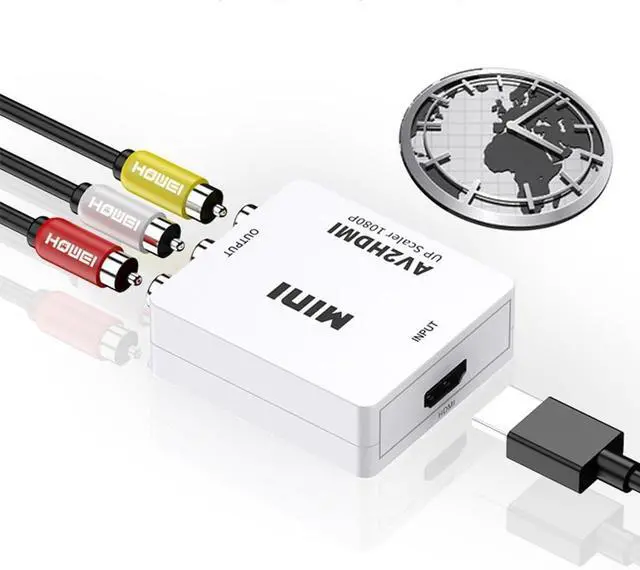 Alt view image 5 of 5 - RCA AV to HDMI HD Converter Composite CVBS Audio Video Adapter Wii NES SNES Video Converter AV2HDMI Converter Box with Mini USB Charging Cable