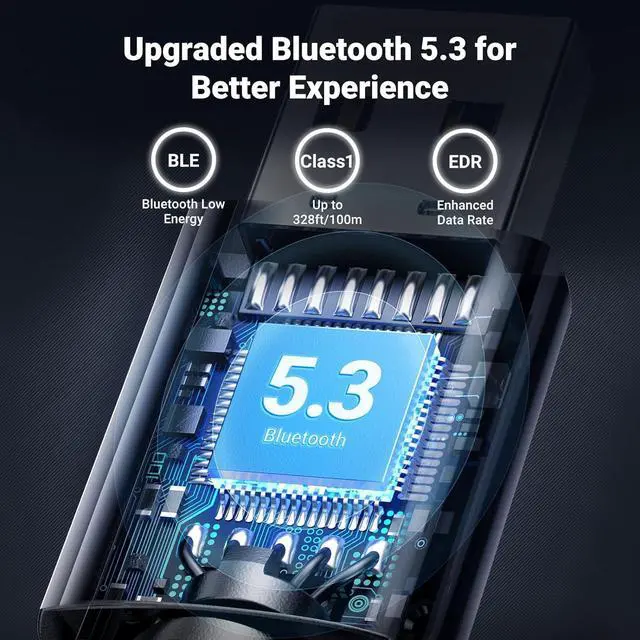 Alt view image 2 of 7 - Long Range Bluetooth 5.3 Adapter for PC USB Bluetooth Dongle Wireless Bluetooth Transmitter Receiver for Bluetooth Mouse Keyboard Headphones Speakers for Win11/10/8.1 (Plug & Play)