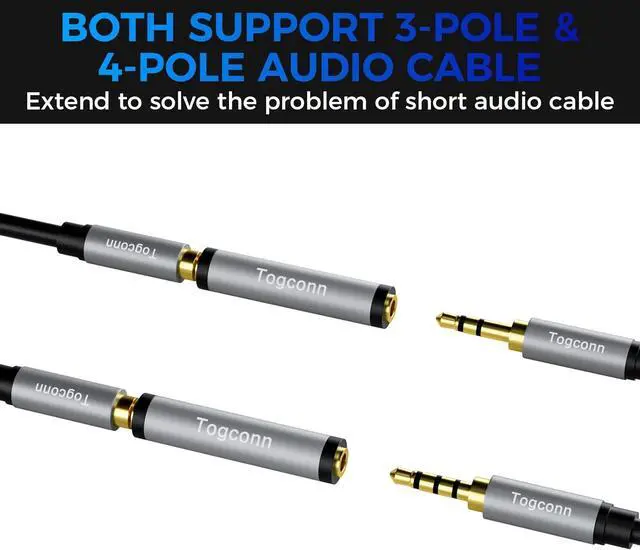 Alt view image 3 of 4 - 1/8 Inch TRS AUX Female to Female Gold-Plated Coupler (2 Pack) 3.5mm Stereo Jack to 3.5mm Stereo Adapter 1/8 Stereo Extension Audio Aux Cord Converter Connector for Headphones Car Stereo