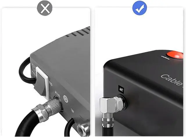 Alt view image 2 of 5 - Onelinkmore Coaxial Cable Right Angle Connector F Type Female to Male Adapter Right Angle Coax Connector F Male to Female RG6 Adapter for Coax Cable and Wall Plates 90 Degree Pack of 2