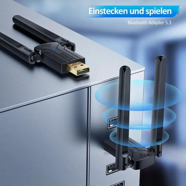 Alt view image 5 of 7 - ZEXMTE Long Range Bluetooth 5.3 Adapter for PC, 590FT/180M USB Bluetooth Dongle for Desktop, Laptop, Printer, Keyboard, Mouse, Headset, Windows 8/10/11 Compatible (Plug and Play)