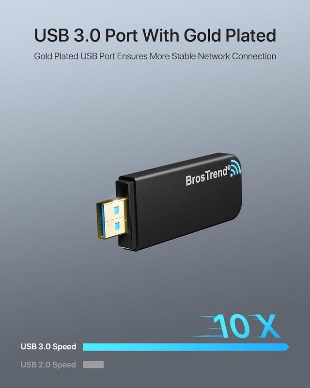 Alt view image 5 of 7 - BrosTrend Linux USB WiFi Adapter 1200Mbps for Ubuntu Mint Debian Kubuntu Mate Zorin PureOS Raspberry Pi 2+ Windows etc. Linux Compatible Wi-Fi Adapter Wireless Dual Band 5GHz 867Mbps + 2.4GHz 300Mbps