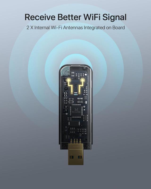 Alt view image 6 of 7 - BrosTrend Linux USB WiFi Adapter 1200Mbps for Ubuntu Mint Debian Kubuntu Mate Zorin PureOS Raspberry Pi 2+ Windows etc. Linux Compatible Wi-Fi Adapter Wireless Dual Band 5GHz 867Mbps + 2.4GHz 300Mbps