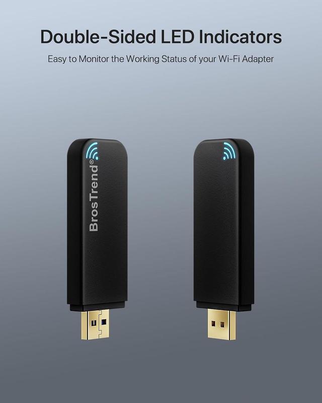 Alt view image 7 of 7 - BrosTrend Linux USB WiFi Adapter 1200Mbps for Ubuntu Mint Debian Kubuntu Mate Zorin PureOS Raspberry Pi 2+ Windows etc. Linux Compatible Wi-Fi Adapter Wireless Dual Band 5GHz 867Mbps + 2.4GHz 300Mbps