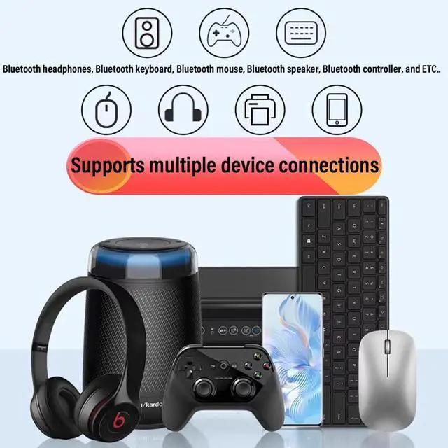 Alt view image 5 of 7 - USB Bluetooth 5.4 Adapter for PC Supports Windows 11/10/8.1/7,Plug & Play on Windows11/10, Mini 5.4+EDR Bluetooth Dongle Receiver & Transmitter for PC,Laptop,Keyboard,Mouse,Headsets,Speakers