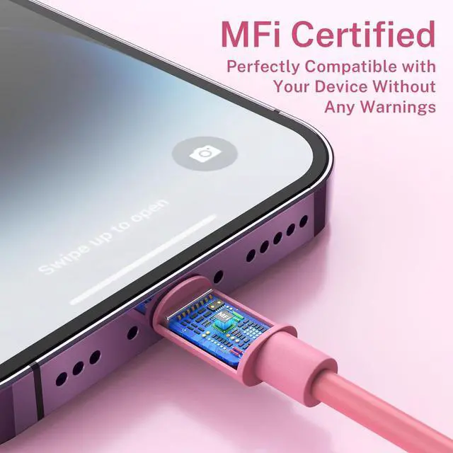 Alt view image 3 of 7 - iPhone Charger [ MFi Certified] 6Pack 3/3/6/6/6/10 FT Lightning Cable Car iPhone Carplay Cable Lightning to USB Charging Cord for iPhone 14 13 12 11 Pro Max XR XS X 8 7 6 Plus SE iPad