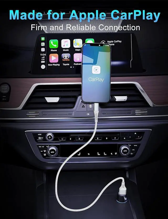 Alt view image 6 of 7 - 2FT Short iPhone Charger Cord 3 Pack 2 Foot USB A to Lightning Cable Braided MFi Certified 2 FT iPhone Cable Fast Charging for iPhone 14 13 12 11 Pro Max iPad AirPods Short Lightning Cord for Car