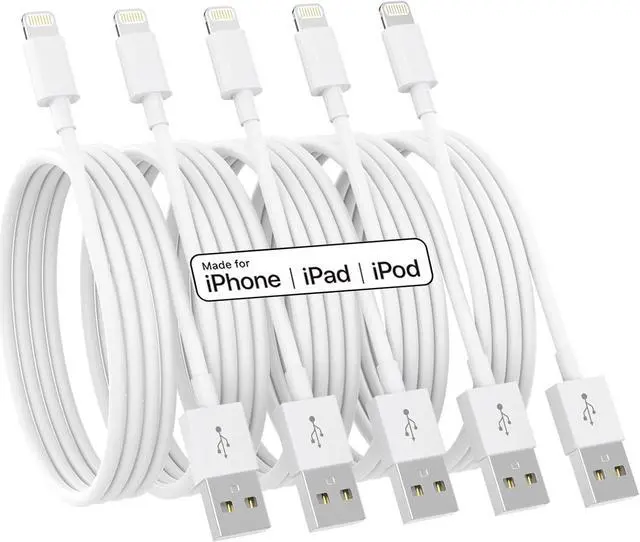 Main image of Original [Apple MFi Certified] iPhone Charger 5Pack(3/3/6/6/10 FT) iPhone Charger Fast Charging Lightning Cable iPhone Charger Cord for iPhone 14/13/12/11 Pro Max/XS MAX/XR/XS/X/8/7 Plus iPad AirPods