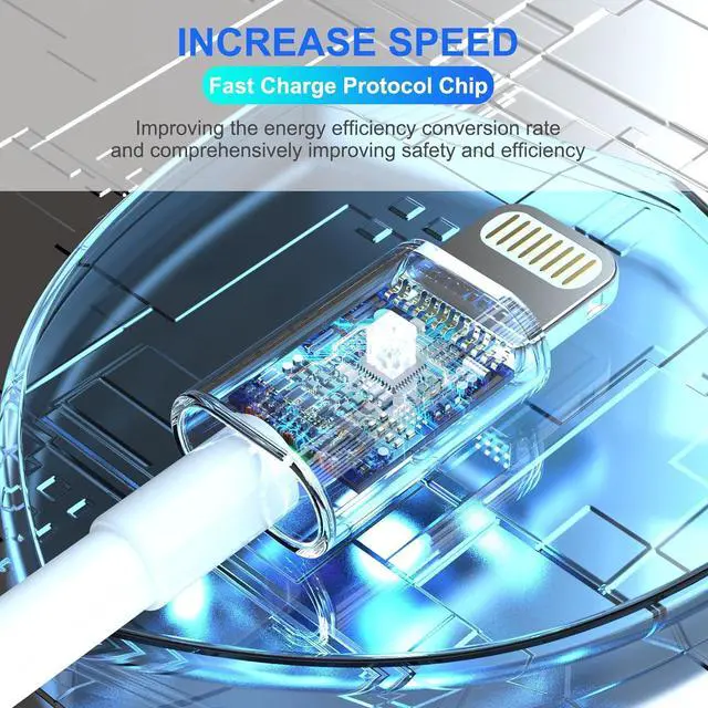 Alt view image 2 of 7 - Original [Apple MFi Certified] iPhone Charger 5Pack(3/3/6/6/10 FT) iPhone Charger Fast Charging Lightning Cable iPhone Charger Cord for iPhone 14/13/12/11 Pro Max/XS MAX/XR/XS/X/8/7 Plus iPad AirPods