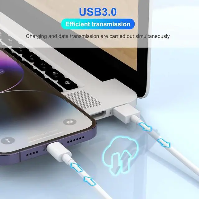 Alt view image 5 of 7 - Original [Apple MFi Certified] iPhone Charger 5Pack(3/3/6/6/10 FT) iPhone Charger Fast Charging Lightning Cable iPhone Charger Cord for iPhone 14/13/12/11 Pro Max/XS MAX/XR/XS/X/8/7 Plus iPad AirPods