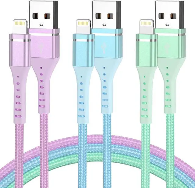 Main image of iPhone Charger [Apple MFi Certified] 3Pack 3FT Lightning Cable Fast Charging High Speed Data Sync USB Cable Compatible iPhone 14/13/12/11 Pro Max/XS MAX/XR/XS/X/8/7/Plus/6S (Multi-Color)
