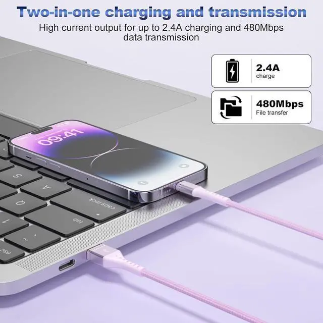 Alt view image 3 of 7 - iPhone Charger [Apple MFi Certified] 3Pack 3FT Lightning Cable Fast Charging High Speed Data Sync USB Cable Compatible iPhone 14/13/12/11 Pro Max/XS MAX/XR/XS/X/8/7/Plus/6S (Multi-Color)