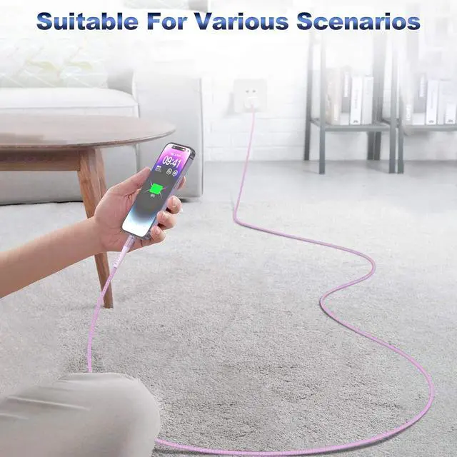 Alt view image 7 of 7 - iPhone Charger [Apple MFi Certified] 3Pack 3FT Lightning Cable Fast Charging High Speed Data Sync USB Cable Compatible iPhone 14/13/12/11 Pro Max/XS MAX/XR/XS/X/8/7/Plus/6S (Multi-Color)