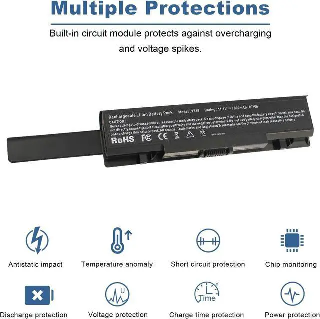 Alt view image 6 of 7 - TREE.NB New 9 Cell 7800mAh Laptop Battery for Dell Studio 1735 1736 1737 KM973 RM791 US