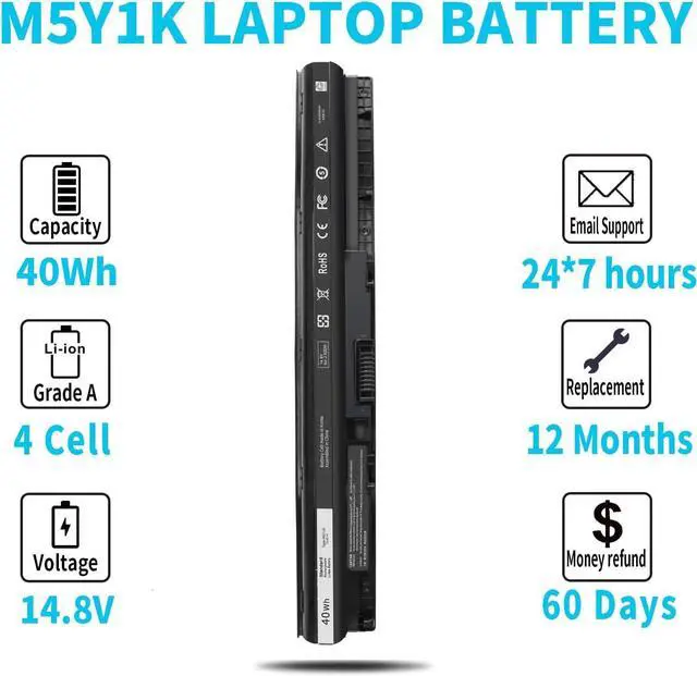 Alt view image 5 of 7 - 40Wh M5Y1K 14.8V Battery for Dell Inspiron 15 3000 5000 Series 5559 5558 5555 5758 3567 3551 3552 3558 3565 14 3451 3452 3458 5458 17 5755 5756 5758 5759 P51F 453-BBBQ 451-BBMG GXVJ3 HD4J0 991XP VN3N0