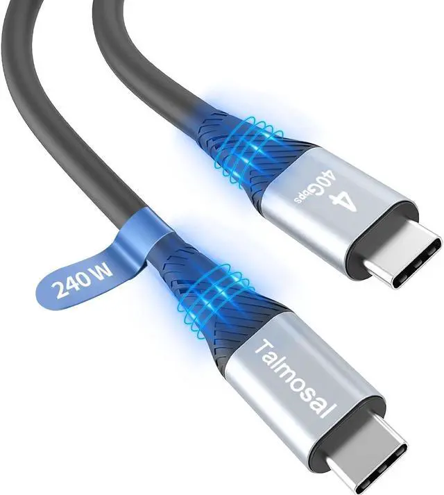 Main image of 240W for Thunderbolt 4 Cable 10 ft, Support 8K@60Hz, 4K@144Hz 40Gbps/240W PD Charging for iPhone 15 Pro/15 Pro Max, USB4, Thunderbolt 3, MacBook Pro, Docking, eGPU, SSD, Surface Pro