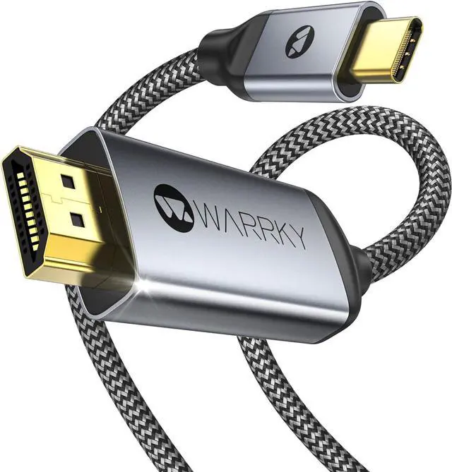 Main image of Warrky USB C to HDMI Cable 4K |Anti-Interference Gold-Plated Plugs| Aluminum Type-C to HDMI Cord, Thunderbolt 3 & 4 Compatible for iPhone 15 Series, MacBook, iMac, iPad, Galaxy, Surface, Dell, 6ft