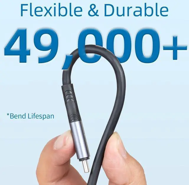 Alt view image 5 of 7 - 240W for Thunderbolt 4 Cable 10 ft, Support 8K@60Hz, 4K@144Hz 40Gbps/240W PD Charging for iPhone 15 Pro/15 Pro Max, USB4, Thunderbolt 3, MacBook Pro, Docking, eGPU, SSD, Surface Pro