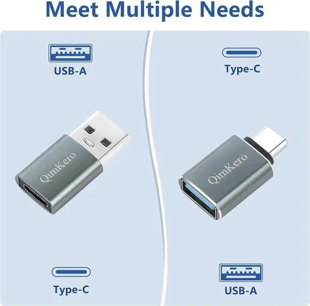 Alt view image 2 of 7 - (4-Pack) 2 * Type C Female to A Male Charger Converter & 2 * USB C Male to USB Female OTG Adapter for iPhone 16 15 14 13 Plus Pro Max  Watch 10 Airpods iPad Car  Galaxy S23 S24 Ultra