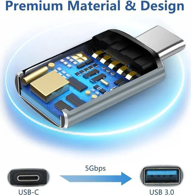 Alt view image 4 of 7 - (4-Pack) 2 * Type C Female to A Male Charger Converter & 2 * USB C Male to USB Female OTG Adapter for iPhone 16 15 14 13 Plus Pro Max  Watch 10 Airpods iPad Car  Galaxy S23 S24 Ultra