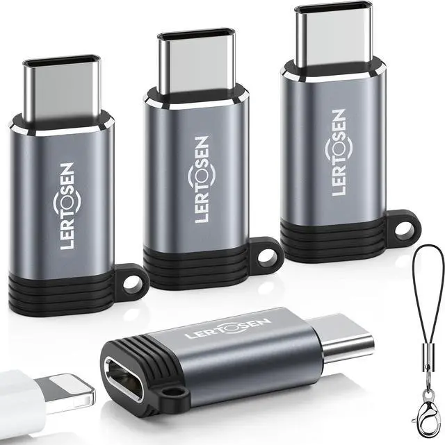 Main image of 4 Pack Lightning to USB C Adapter for iPhone 15/16 Pro Max/Plus  S24 iPad Air Fast Charging & Data Transfer Type C Charger Connector Cable Not for Audio/Headphone/OTG for iPhone 16/15 Charger