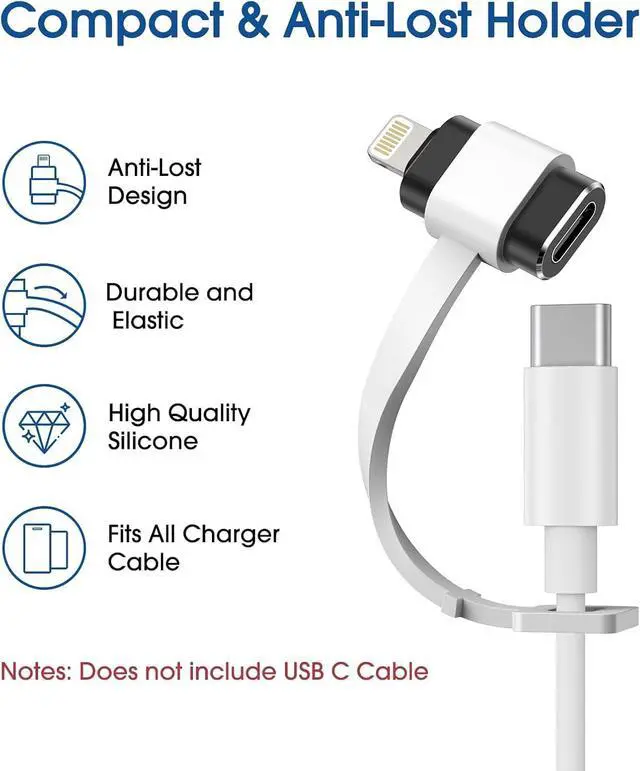Alt view image 6 of 7 - Female USB C to Male Lightning Adapter 2 Pack 2.2A Charging Data Transfer Compatible with iPhone 14 13 12 11 Xs SE iPad iPod AirPods Not for Audio Headphones/OTG Android Anti-Lost Black