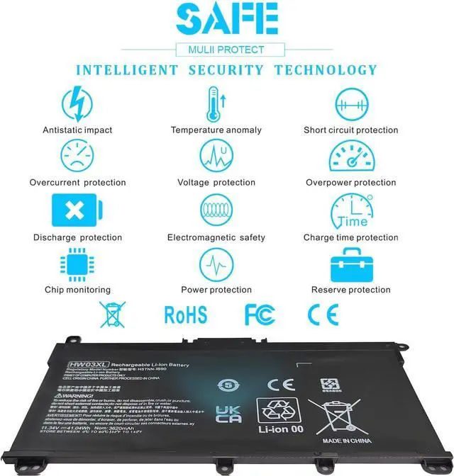 Alt view image 6 of 6 - HW03XL L97300-005 Battery for HP Pavilion 15-EG 15-EH 17-CN 17-CP 15-EG0073CL 15-EG2073CL 15-EG1053CL 15-EG1073CL 15-EG3053CL 15-EG2025NR 17-CN2XXX 17-CN0065CL 17-CN0023DX 17-CN0053CL HW03041XL