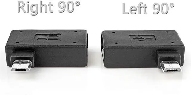 Alt view image 7 of 7 - 2 Pack Micro USB OTG Power Adapter 2 in 1 Micro USB Male to USB 2.0 Female 90 Degree Angled Connector Adapter