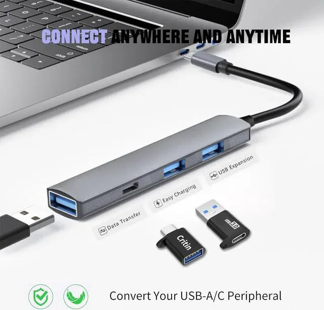 Alt view image 7 of 7 - USB C to USB Adapter and USB to USB C Adapter 2-Pack USB 3.0 5G BPS Data sync OTG Adapter with Lanyard Compatible with Mobile Phones Tablets iPad AirPods iWatch Keyboard and Mouse etc.