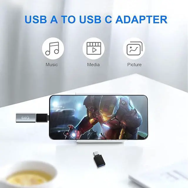 Alt view image 4 of 7 - (4 Packs) 2 Type c Female to iPhone Male converters 2 USB Female to Type c Male converters for iPhone 12 13 14Pro Max Plus Samsung Galaxy S23 S22 OTG USB ADAPTS to USB C