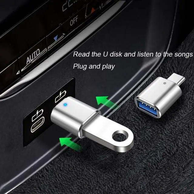 Alt view image 4 of 7 - 2*USB C Male to USB 3.0 Female Converter Adapter & 2*USB 2.0 Male to USB C Female OTG Adapter for Charging and Data Transmission (4 Pack) - Silver