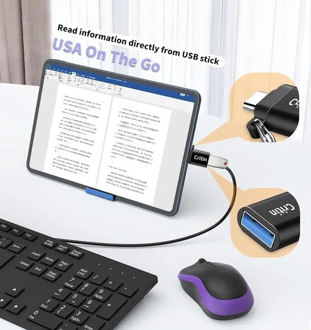 Alt view image 5 of 7 - USB C to USB Adapter and USB to USB C Adapter 2-Pack USB 3.0 5G BPS Data sync OTG Adapter with Lanyard Compatible with Mobile Phones Tablets iPad AirPods iWatch Keyboard and Mouse etc.