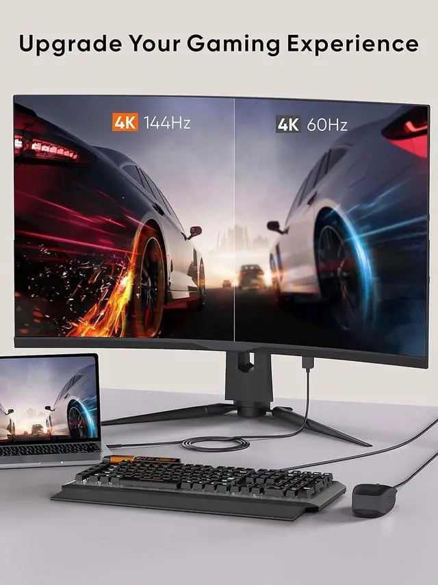 Alt view image 4 of 7 - CableCreation 8K USB C to DisplayPort 1.4 Cable 6FT (8K@60Hz 4K@144Hz 2K@240Hz HDR) Type-C (Thunderbolt 3/4) to DP Cable 32.4Gbps Compatible with iPhone 16 15 Pro Max MacBook Pro/Air iPad XPS Galaxy